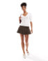 Morgan knitted top with gold button detail in white