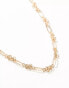 Фото #2 товара ASOS DESIGN necklace with mixed chain link design in gold tone