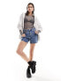 Фото #3 товара Weekday Eya high waisted denim shorts in 90's blue