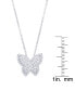 Cubic Zirconia Butterfly Necklace in Fine Rose Gold Plate or Fine Silver Plate
