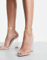 Фото #6 товара Public Desire Wide Fit Alia clear strap heeled sandals