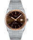ფოტო #1 პროდუქტის Men's PRX Powermatic 80 Automatic 18K Gold Stainless Steel Bracelet Watch 40mm