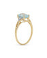 ფოტო #2 პროდუქტის Dainty Genuine Yellow 14K Gold 2.75CTW Gemstone White Sapphire Side Stones Sky Blue Topaz Cushion Cut Ring For Women December Birthstone