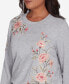 Casual Fridays Women's Cozy Floral Embroidered Long Sleeve Top