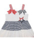 ფოტო #3 პროდუქტის Baby Girls Americana Tiered Seersucker Dress with Bows