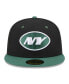 ფოტო #2 პროდუქტის Men's Black/Green New York Jets Flipside 2Tone 59FIFTY Fitted Hat