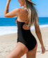 ფოტო #2 პროდუქტის Women's Leopard Cutout Mock Neck One-piece Swimsuit