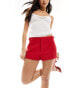 Pull&Bear side buckle short in red Красный, 34 - фото #1