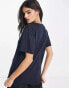 ASOS DESIGN crew neck relaxed t-shirt in texture in navy