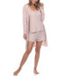 Women's 3 Piece Striped Pajama Robe Set