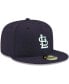 Фото #4 товара Men's Navy St. Louis Cardinals Logo White 59FIFTY Fitted Hat