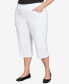 Фото #5 товара Plus Size Classic Neutrals Superstretch Denim Fringe Capri Pants