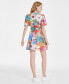 Фото #4 товара Women's Printed Elbow-Sleeve Mini Dress, Created for Macy's