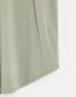 Topman longline t-shirt in khaki