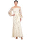 Фото #2 товара Women's Sequin Embroidered Balloon-Sleeve Gown