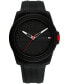 ფოტო #1 პროდუქტის Men's Quartz Black Silicone Watch 44mm