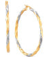 ფოტო #1 პროდუქტის Medium Two-Tone Twist Earrings in 14k Gold & White Rhodium-Plate