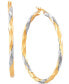 Фото #1 товара Серьги Macy's Two-Tone Twist Gold & White