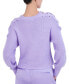 ფოტო #2 პროდუქტის Women's Lace-Up Shoulder Sweater