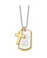 ფოტო #3 პროდუქტის Cross and Serenity Prayer Dog Tag Ball Chain Necklace