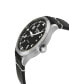 Men's Vaughn Black Leather Watch 44mm