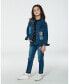 ფოტო #3 პროდუქტის Big Girls Jeans With Embroidery Patch Blue Denim