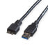 ROLINE USB 3.0 Cable - A - Micro B - M/M 3.0 m - 3 m - USB A - Micro-USB B - USB 3.2 Gen 1 (3.1 Gen 1) - 5000 Mbit/s - Black