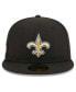 Men's Black New Orleans Saints Main Patch 59FIFTY Fitted Hat Черный, 7 3/8 - фото #3