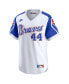 Фото #3 товара Men's Hank Aaron White Atlanta Braves Throwback Cooperstown Limited Jersey