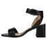 CL by Laundry Blest Block Heels Ankle Strap Womens Black Dress Sandals IT001TXW