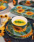 Фото #6 товара Golden Sunflowers 16Pc Dinnerware Set, Service for 4