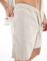 Фото #5 товара ASOS DESIGN slim linen shorts in black/stone 2 pack