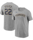 Фото #1 товара Men's Christian Yelich Gray Milwaukee Brewers Name Number T-shirt
