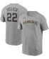 Men's Christian Yelich Gray Milwaukee Brewers Name Number T-shirt