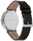ფოტო #3 პროდუქტის Men's Modern Black Leather Watch 42mm