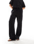 Фото #4 товара Vero Moda mix & match linen wide leg tie waist trousers in black