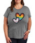 Trendy Plus Size Pride Rainbow & Transgender Hearts Graphic T-shirt