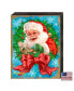 by Dona Gelsinger Santa Bow Wreath Wooden Block