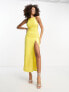 Фото #1 товара ASOS DESIGN embellished racer neck midaxi dress in allover sequin in yellow