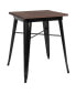 Фото #1 товара Ardennes 23.5 Steel Indoor Contemporary Table With Square Rustic Wood Top