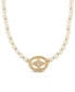 Gold-Tone Imitation Pearl and Crystal Pendant Necklace