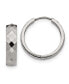 ფოტო #1 პროდუქტის Stainless Steel Polished and Textured Hinged Hoop Earrings