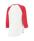 Фото #4 товара Women's White and Red Cincinnati Bearcats Baseball Raglan 3/4 Sleeve T-shirt