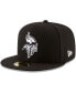 Фото #1 товара Men's Black Minnesota Vikings B-Dub 59FIFTY Fitted Hat