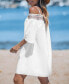 ფოტო #4 პროდუქტის Women's Smocked Lace Open-Shoulder Beach Dress