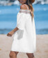 Women's Smocked Lace Open-Shoulder Beach Dress