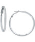 ფოტო #1 პროდუქტის Cubic Zirconia Medium Hoop Earrings, 1.5", Created for Macy's