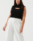 ფოტო #3 პროდუქტის Plus Size Cutout Ribbed Sleeveless Tank Top