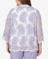 Фото #2 товара Plus Size Isn't It Romantic Collared Floral Lace Two in One Top with Necklace