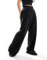 Stradivarius tailored pleat front trousers in black